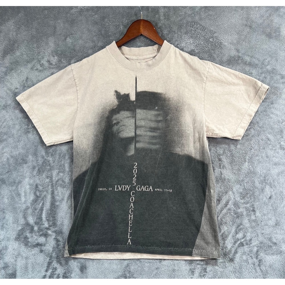 Lady Gaga Mayhem Coachella 2025 T Shirt Medium Gray